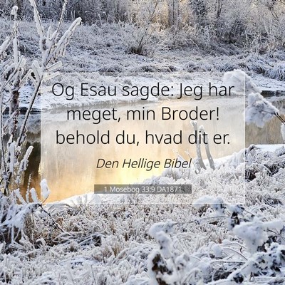 Picture 07 - 1 Mosebog 33:9 DA1871 - Og Esau sagde: Jeg har meget, min Broder! behold - Bible Verse Picture
