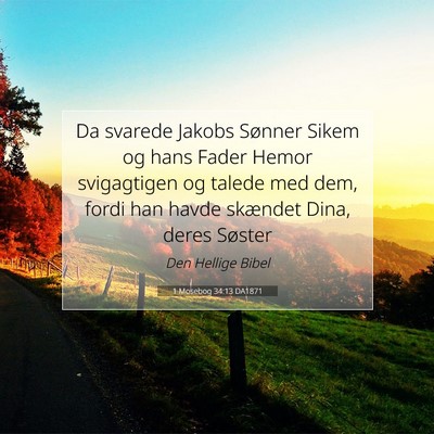 Picture 07 - 1 Mosebog 34:13 DA1871 - Da svarede Jakobs Sønner Sikem og hans Fader - Bible Verse Picture