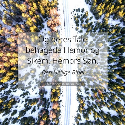 Picture 07 - 1 Mosebog 34:18 DA1871 - Og deres Tale behagede Hemor og Sikem, Hemors - Bible Verse Picture