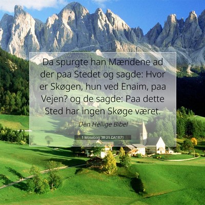 Picture 07 - 1 Mosebog 38:21 DA1871 - Da spurgte han Mændene ad der paa Stedet og - Bible Verse Picture