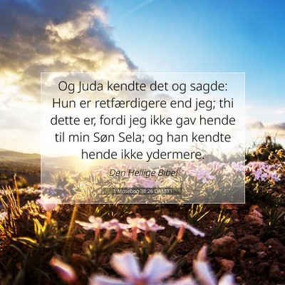 Picture 07 - 1 Mosebog 38:26 DA1871 - Og Juda kendte det og sagde: Hun er retfærdigere - Bible Verse Picture