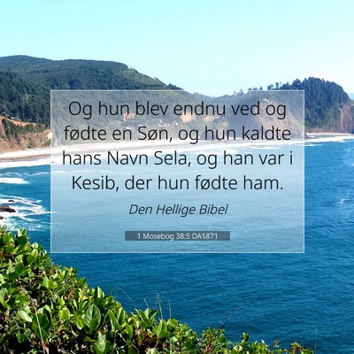 Picture 07 - 1 Mosebog 38:5 DA1871 - Og hun blev endnu ved og fødte en Søn, og hun - Bible Verse Picture
