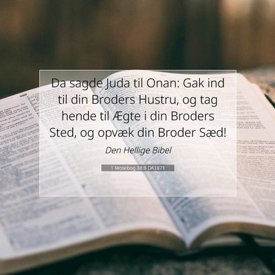 Picture 07 - 1 Mosebog 38:8 DA1871 - Da sagde Juda til Onan: Gak ind til din Broders - Bible Verse Picture