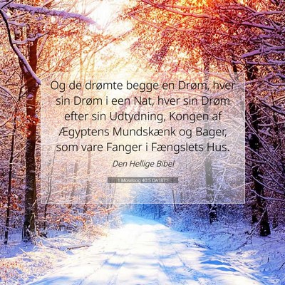 Picture 07 - 1 Mosebog 40:5 DA1871 - Og de drømte begge en Drøm, hver sin Drøm i - Bible Verse Picture