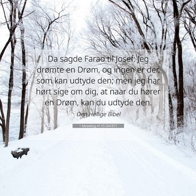 Picture 07 - 1 Mosebog 41:15 DA1871 - Da sagde Farao til Josef: Jeg drømte en Drøm, - Bible Verse Picture