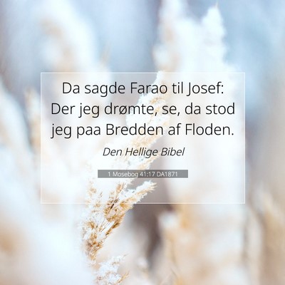 Picture 07 - 1 Mosebog 41:17 DA1871 - Da sagde Farao til Josef: Der jeg drømte, se, da - Bible Verse Picture