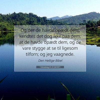Picture 07 - 1 Mosebog 41:21 DA1871 - Og der de havde opædt dem, kendtes det dog ikke - Bible Verse Picture