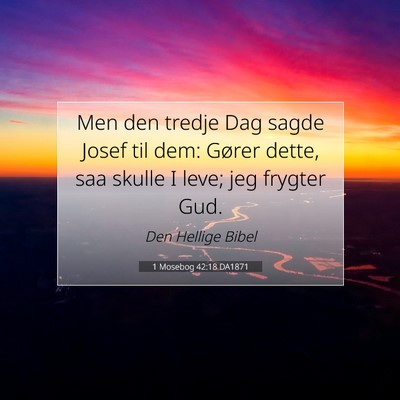 Picture 07 - 1 Mosebog 42:18 DA1871 - Men den tredje Dag sagde Josef til dem: Gører - Bible Verse Picture