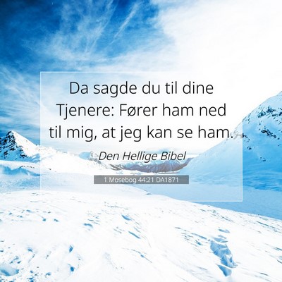 Picture 07 - 1 Mosebog 44:21 DA1871 - Da sagde du til dine Tjenere: Fører ham ned til - Bible Verse Picture
