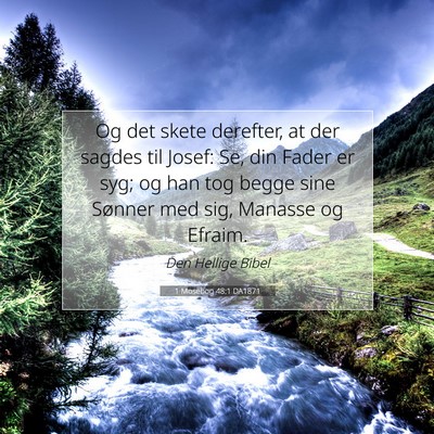 Picture 07 - 1 Mosebog 48:1 DA1871 - Og det skete derefter, at der sagdes til Josef: - Bible Verse Picture