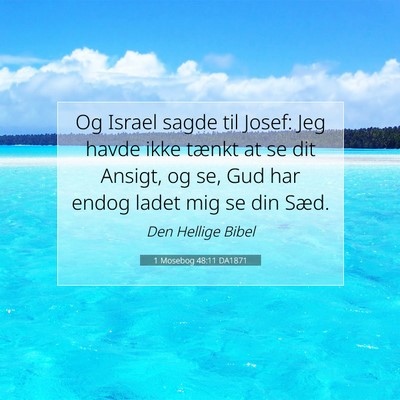 Picture 07 - 1 Mosebog 48:11 DA1871 - Og Israel sagde til Josef: Jeg havde ikke tænkt - Bible Verse Picture