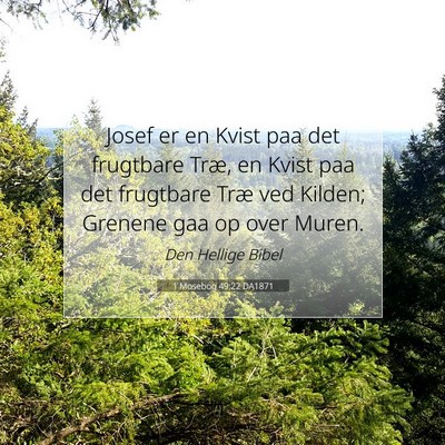 Picture 07 - 1 Mosebog 49:22 DA1871 - Josef er en Kvist paa det frugtbare Træ, en - Bible Verse Picture