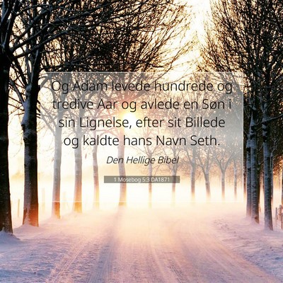 Picture 07 - 1 Mosebog 5:3 DA1871 - Og Adam levede hundrede og tredive Aar og avlede - Bible Verse Picture