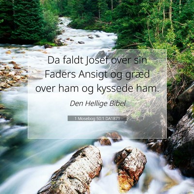 Picture 07 - 1 Mosebog 50:1 DA1871 - Da faldt Josef over sin Faders Ansigt og græd - Bible Verse Picture