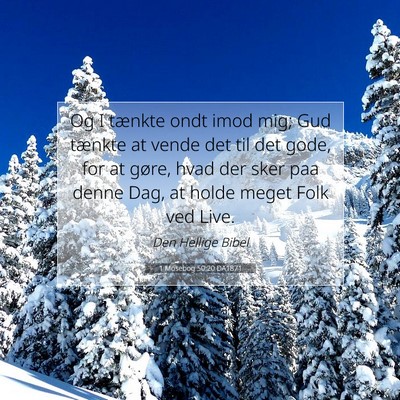 Picture 07 - 1 Mosebog 50:20 DA1871 - Og I tænkte ondt imod mig; Gud tænkte at vende - Bible Verse Picture