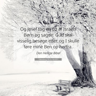 Picture 07 - 1 Mosebog 50:25 DA1871 - Og Josef tog en Ed af Israels Børn og sagde: Gud - Bible Verse Picture