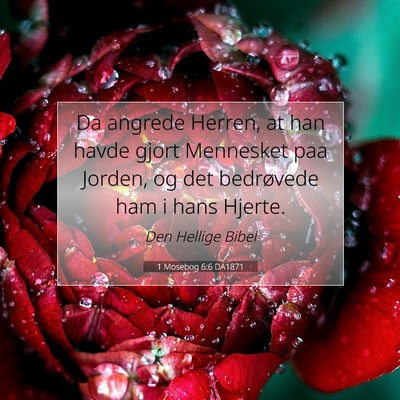Picture 07 - 1 Mosebog 6:6 DA1871 - Da angrede Herren, at han havde gjort Mennesket - Bible Verse Picture