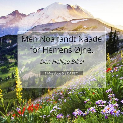 Picture 07 - 1 Mosebog 6:8 DA1871 - Men Noa fandt Naade for Herrens - Bible Verse Picture