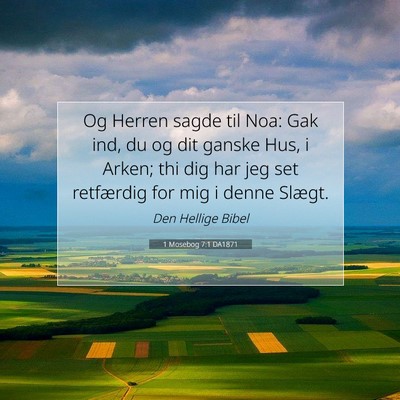 Picture 07 - 1 Mosebog 7:1 DA1871 - Og Herren sagde til Noa: Gak ind, du og dit - Bible Verse Picture