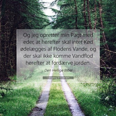 Picture 07 - 1 Mosebog 9:11 DA1871 - Og jeg opretter min Pagt med eder, at herefter - Bible Verse Picture