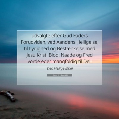 Picture 07 - 1 Peter 1:2 DA1871 - udvalgte efter Gud Faders Forudviden, ved Aandens - Bible Verse Picture
