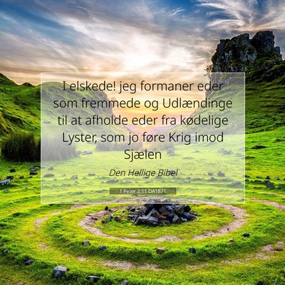 Picture 07 - 1 Peter 2:11 DA1871 - I elskede! jeg formaner eder som fremmede og - Bible Verse Picture