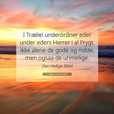 Picture 07 - 1 Peter 2:18 DA1871 - I Trælle! underordner eder under eders Herrer i - Bible Verse Picture