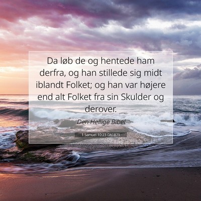 Picture 07 - 1 Samuel 10:23 DA1871 - Da løb de og hentede ham derfra, og han stillede - Bible Verse Picture
