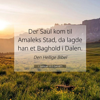 Picture 07 - 1 Samuel 15:5 DA1871 - Der Saul kom til Amaleks Stad, da lagde han et - Bible Verse Picture