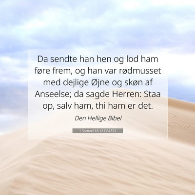 Picture 07 - 1 Samuel 16:12 DA1871 - Da sendte han hen og lod ham føre frem, og han - Bible Verse Picture