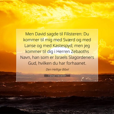Picture 07 - 1 Samuel 17:45 DA1871 - Men David sagde til Filisteren: Du kommer til mig - Bible Verse Picture