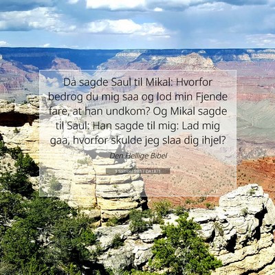 Picture 07 - 1 Samuel 19:17 DA1871 - Da sagde Saul til Mikal: Hvorfor bedrog du mig - Bible Verse Picture
