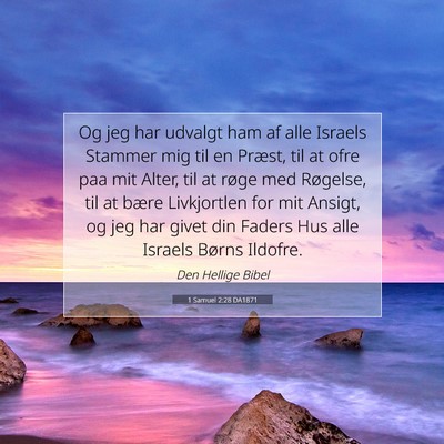 Picture 07 - 1 Samuel 2:28 DA1871 - Og jeg har udvalgt ham af alle Israels Stammer - Bible Verse Picture