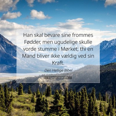 Picture 07 - 1 Samuel 2:9 DA1871 - Han skal bevare sine frommes Fødder, men - Bible Verse Picture