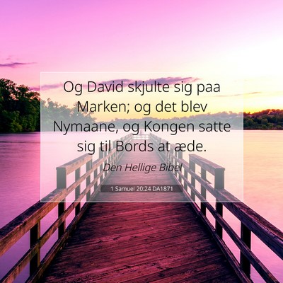 Picture 07 - 1 Samuel 20:24 DA1871 - Og David skjulte sig paa Marken; og det blev - Bible Verse Picture