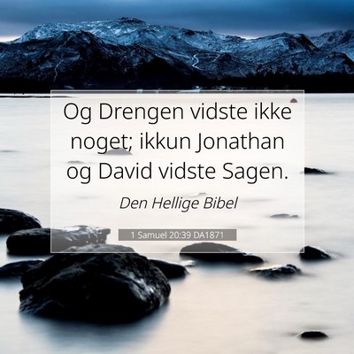 Picture 07 - 1 Samuel 20:39 DA1871 - Og Drengen vidste ikke noget; ikkun Jonathan og - Bible Verse Picture