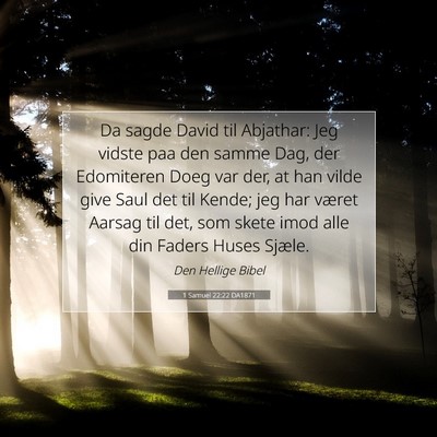 Picture 07 - 1 Samuel 22:22 DA1871 - Da sagde David til Abjathar: Jeg vidste paa den - Bible Verse Picture
