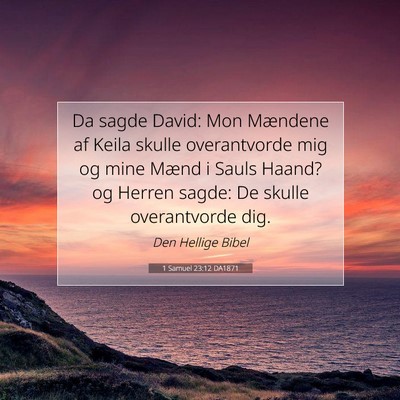 Picture 07 - 1 Samuel 23:12 DA1871 - Da sagde David: Mon Mændene af Keila skulle - Bible Verse Picture