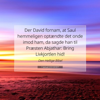 Picture 07 - 1 Samuel 23:9 DA1871 - Der David fornam, at Saul hemmeligen optændte - Bible Verse Picture