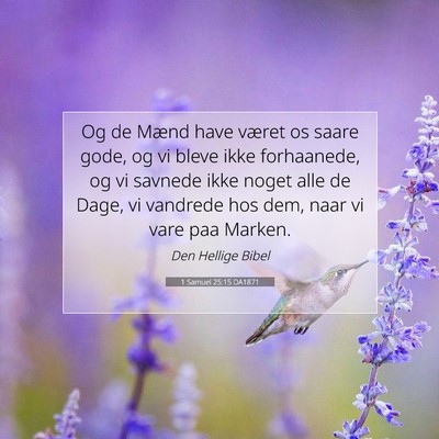 Picture 07 - 1 Samuel 25:15 DA1871 - Og de Mænd have været os saare gode, og vi - Bible Verse Picture