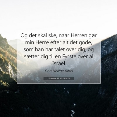 Picture 07 - 1 Samuel 25:30 DA1871 - Og det skal ske, naar Herren gør min Herre efter - Bible Verse Picture