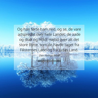 Picture 07 - 1 Samuel 30:16 DA1871 - Og han førte ham ned, og se, de vare adspredte - Bible Verse Picture