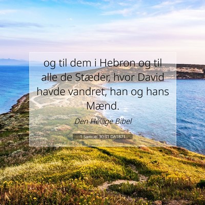 Picture 07 - 1 Samuel 30:31 DA1871 - og til dem i Hebron og til alle de Stæder, hvor - Bible Verse Picture