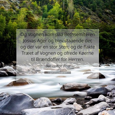Picture 07 - 1 Samuel 6:14 DA1871 - Og Vognen kom paa Bethsemiteren Josvas Ager og - Bible Verse Picture
