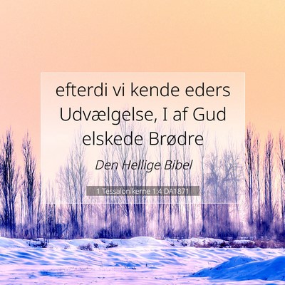 Picture 07 - 1 Tessalonikerne 1:4 DA1871 - efterdi vi kende eders Udvælgelse, I af Gud - Bible Verse Picture