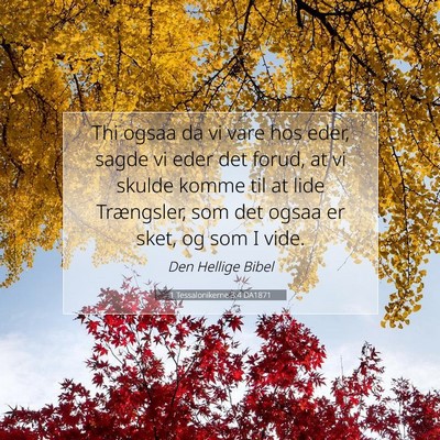 Picture 07 - 1 Tessalonikerne 3:4 DA1871 - Thi ogsaa da vi vare hos eder, sagde vi eder det - Bible Verse Picture