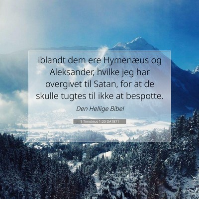 Picture 07 - 1 Timoteus 1:20 DA1871 - iblandt dem ere Hymenæus og Aleksander, hvilke - Bible Verse Picture