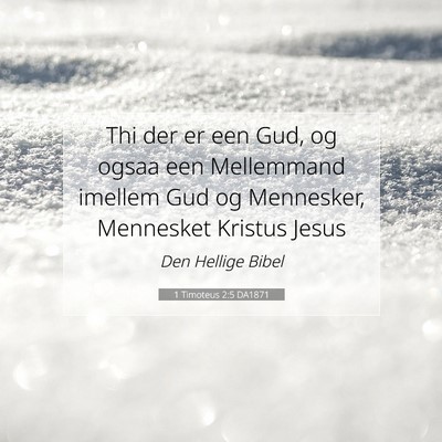 Picture 07 - 1 Timoteus 2:5 DA1871 - Thi der er een Gud, og ogsaa een Mellemmand - Bible Verse Picture