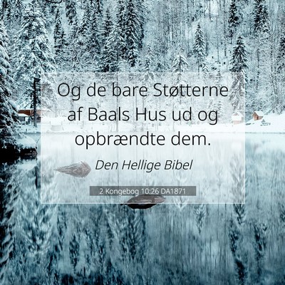 Picture 07 - 2 Kongebog 10:26 DA1871 - Og de bare Støtterne af Baals Hus ud og - Bible Verse Picture