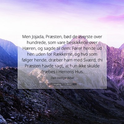 Picture 07 - 2 Kongebog 11:15 DA1871 - Men Jojada, Præsten, bød de øverste over - Bible Verse Picture